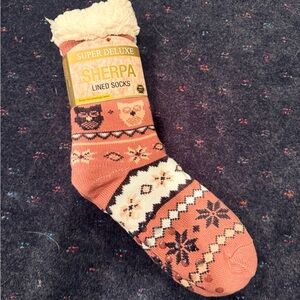 Sherpa Lined Socks - Pink